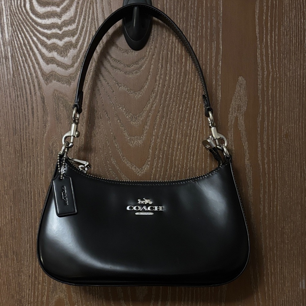 Coach Teri Sleek Black Leather Bag
